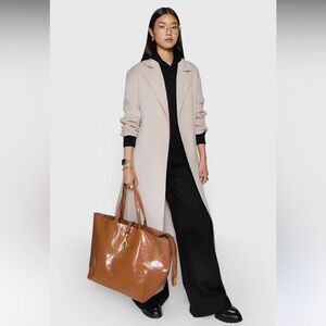 NWT New Double Face Wool Rebecca Minkoff‎ Chic Coat Women’s Long Stone SIZE L